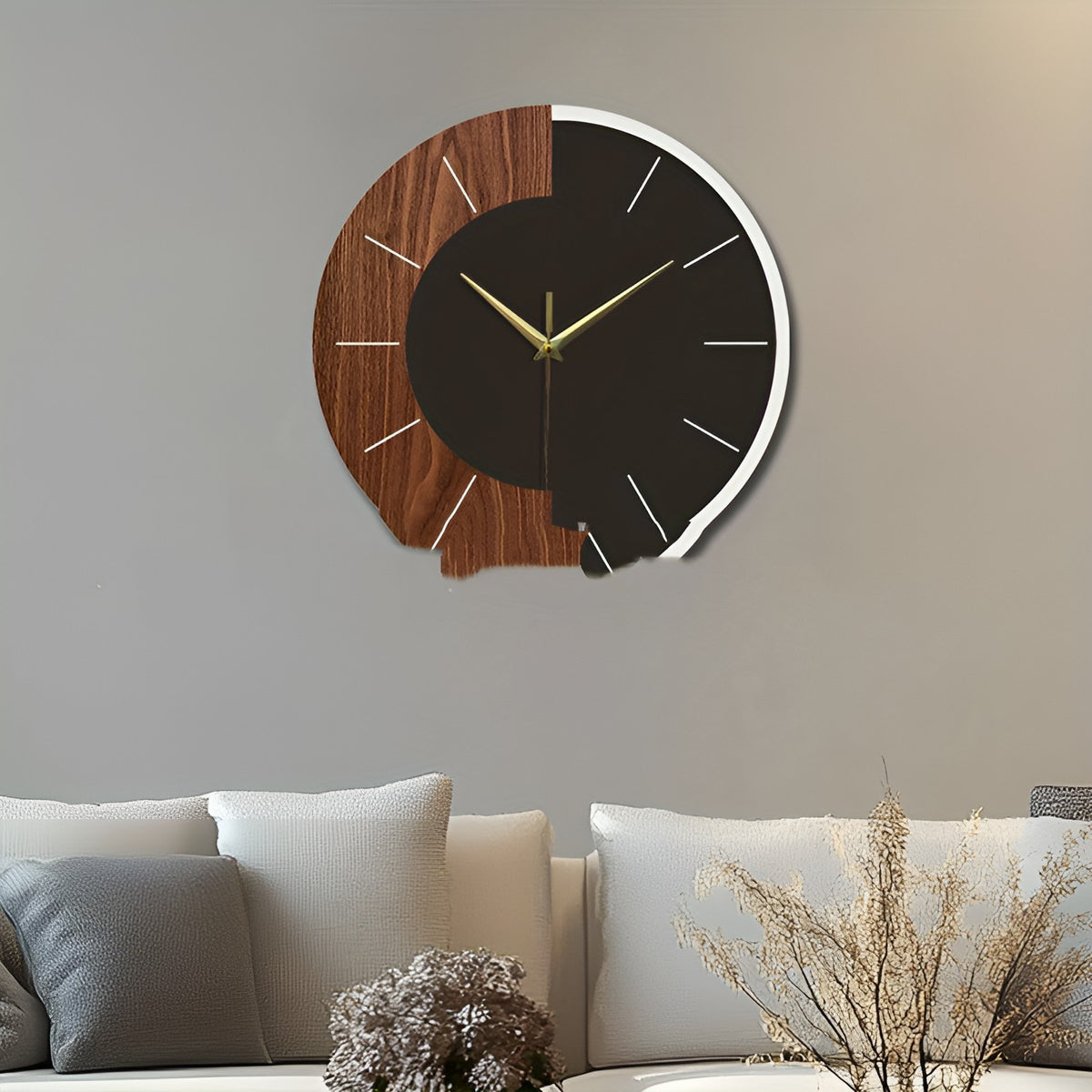 nordic-minimalist-wooden-wall-clock-living-room