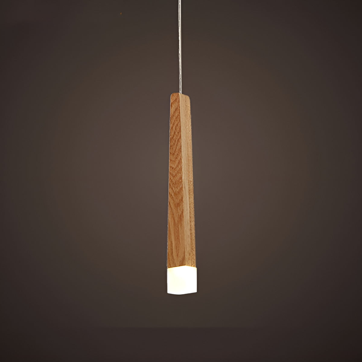 Single head Nordic solid ash wood matchstick pendant light fixture with bottom diffuser